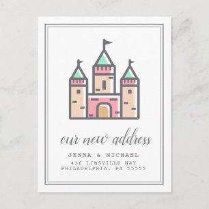 Cartão Postal Nosso Novo Endereço Pastel Castle Home