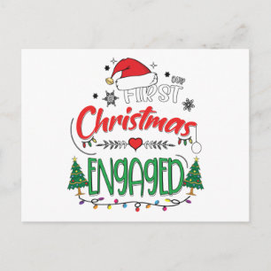 Cartão Postal Nosso Primeiro Natal Engajados Casal Correspondent