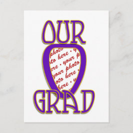 Cartão Postal NOSSO Quadro de Cores Escolares Roxo e Dourado FOR