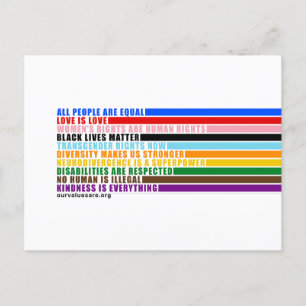 Cartão Postal Nossos Valores São