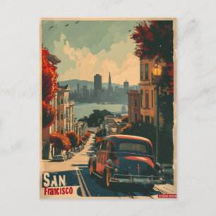 Cartão Postal Nostalgia Costeira Vintage de São Francisco