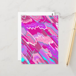 Cartão Postal Nostalgia Pop Art em Magenta