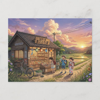 Cartão Postal Nostalgic Japanese Dagashiya Candy Store - Anime S