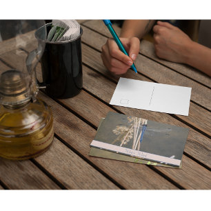 Cartão Postal Nota Botânica Personalizada Vintage Blue Dragonfly