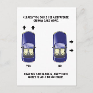 Cartão Postal Nota de Estacionamento Engraçado