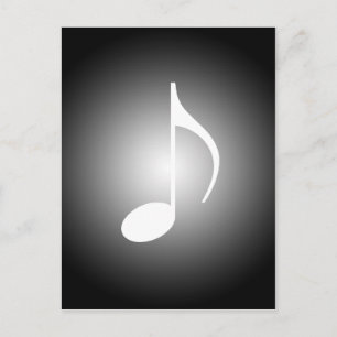 Cartão Postal Nota de Músicos Preto e Branco com Holofote em 8ª