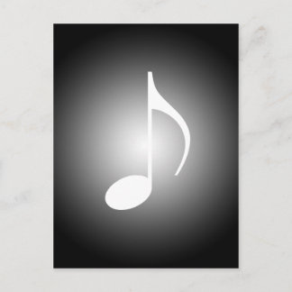 Cartão Postal Nota de Músicos Preto e Branco com Holofote em 8ª