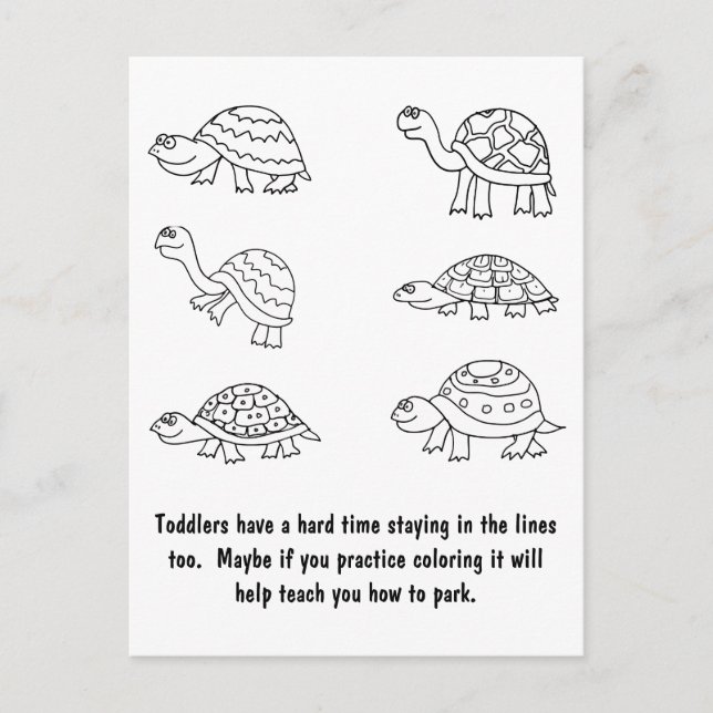 Cartão Postal Nota Divertida de Estacionamento Ruim (Frente)