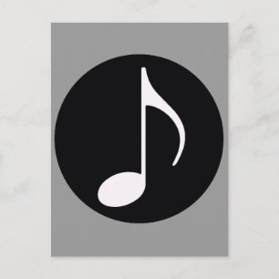 Cartão Postal nota musical ~ preta