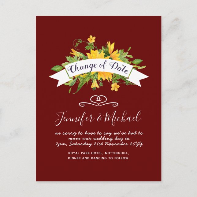 Cartão Postal Nota sobre Planos de Adiamento de Data de Girassói (Frente)