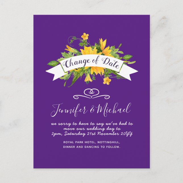 Cartão Postal Nota sobre Planos de Adiamento de Data de Girassói (Frente)