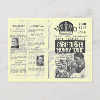 Cartão Postal noticiário de cinema metro! HONKY-TONK