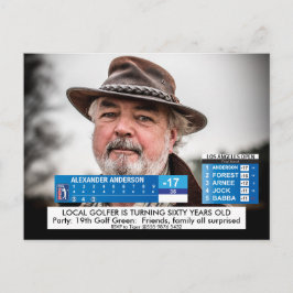 Cartão Postal Notícias Divertidas de Golfe ️🏌️ 40º 50º 60º Ani