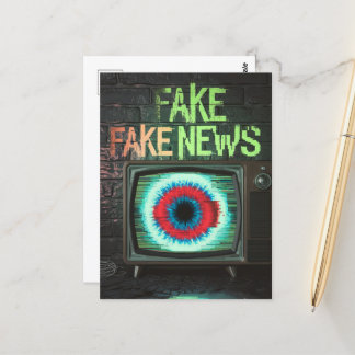 Cartão Postal Notícias falsas retro TV Visão turva