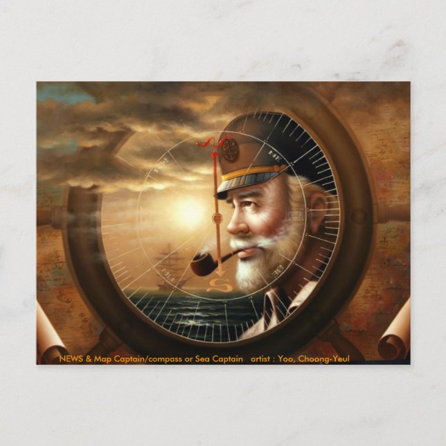 Cartão Postal NOTÍCIAS & Mapear Capitão/Bússola ou Capitão do Ma (Frente)