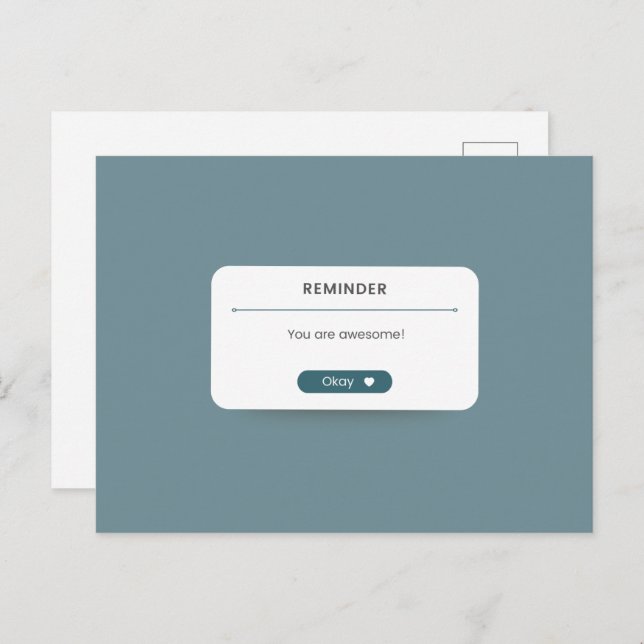 Cartão Postal Notificação de Mídia Social de Amizade Motivativa (Frente/Verso)