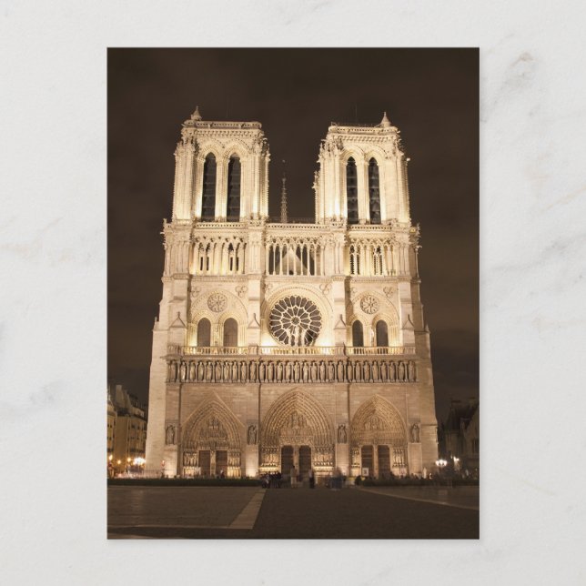 Cartão Postal Notre Dame à noite (Frente)