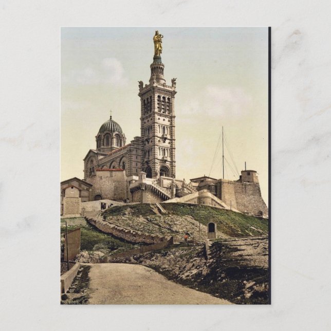 Cartão Postal Notre Dame de la Garde II, Marselha, França (Frente)
