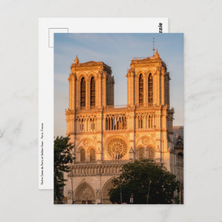 Cartão Postal Notre Dame de Paris na Hora Dourada - Paris, Franç