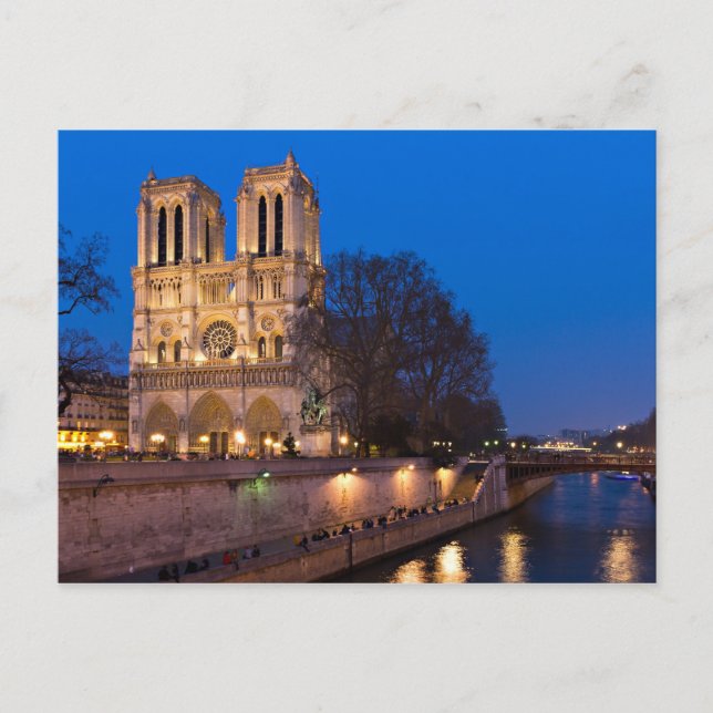 Cartão Postal Notre Dame during Twilight Postcard (Frente)