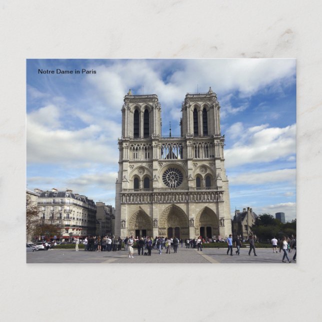 Cartão Postal Notre Dame em Paris (Frente)