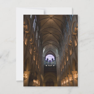 Cartão Postal Notre Dame Interior com Rosa Window, Paris