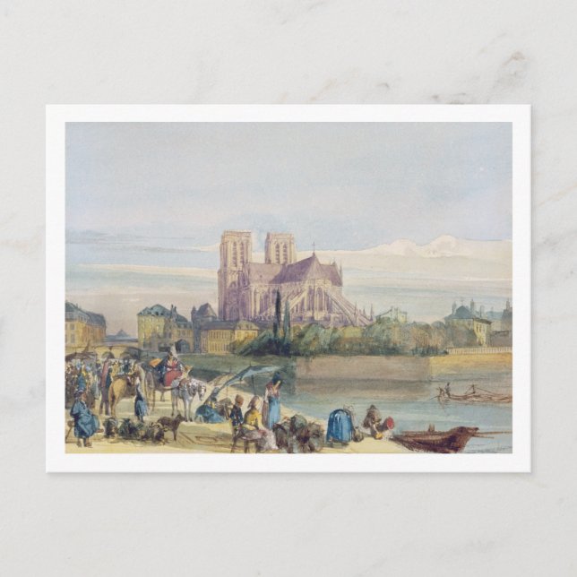 Cartão Postal Notre Dame, Paris (c/c no papel) (Frente)