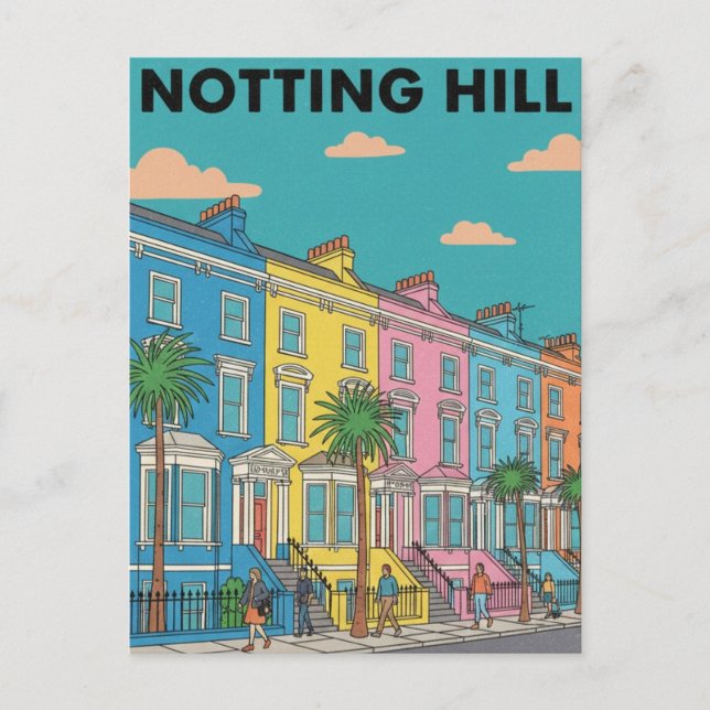 Cartão Postal Notting Hill Londres (Frente)