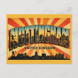 Cartão Postal Nottingham Inglaterra Cidade de Robin Hood