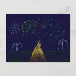 Cartão postal Noturno Bonfire