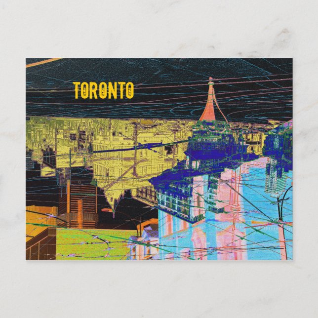 cartão postal noturno de colagem toronto (Frente)
