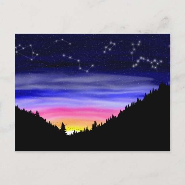 Cartão postal noturno de Diamond (Frente)