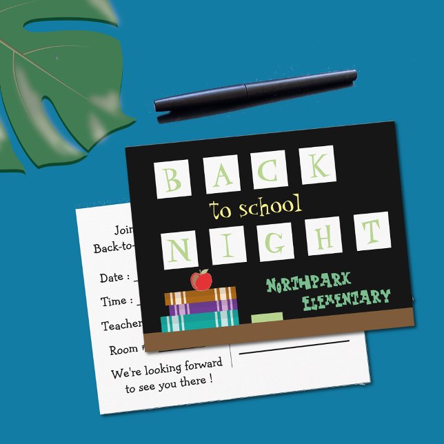 Cartão postal noturno de volta à escola (Criador carregado)