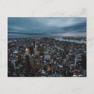CARTÃO POSTAL NOTURNO DO ARIAL DA ILHA Nova Iorque