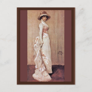 Cartão Postal Noturno Em Rosa E Cinza Retrato De Lady Meux Por