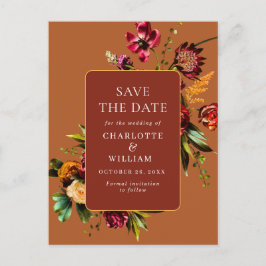 Cartão Postal Nouveau Flores Casando Guarde a Data QR Code