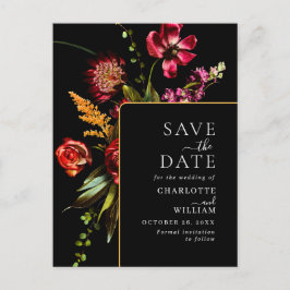 Cartão Postal Nouveau Flores Casando Guarde a Data QR Code