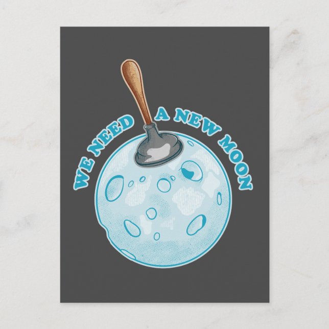Cartão Postal Nova astronomia da lua engraçada (Frente)