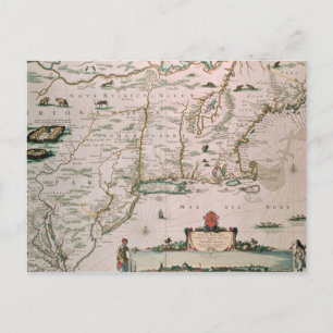 Cartão Postal Nova Bélgica, placa de Atlas Contrtus c.1671