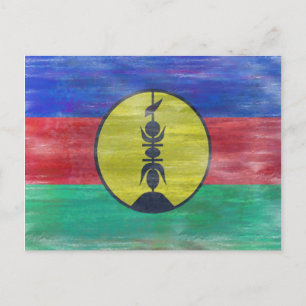 Cartão Postal Nova Caledónia aflita a bandeira da Nova Caledónia