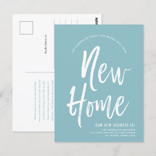 Cartão Postal Nova Casa Minimamente Robin Egg Blue Novo Ende