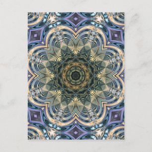 Cartão Postal Nova Era Boêmia Yoga Azul Roxo Mandala