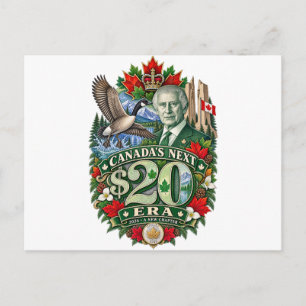 Cartão Postal Nova Era de $20 do Canadá Novo Capítulo Canadense