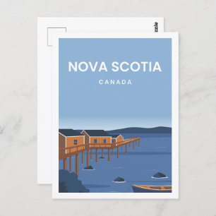 Cartão Postal Nova Escócia Canadá - Ilustração de Viagem