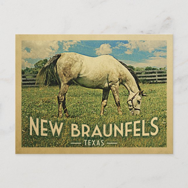 Cartão Postal Nova Fazenda de cavalos do Texas Braunfels - Viage (Frente)