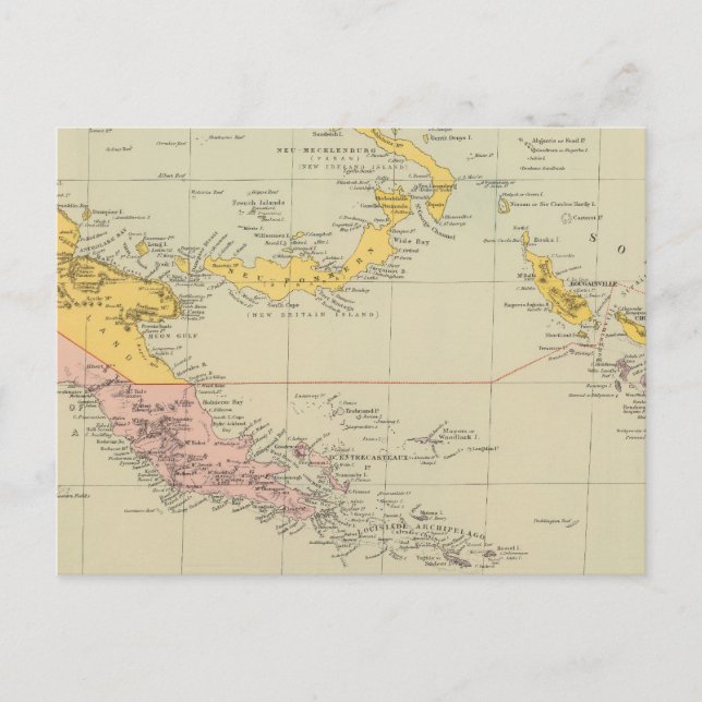 Cartão Postal Nova Guiné e Ilhas Salomão (Frente)