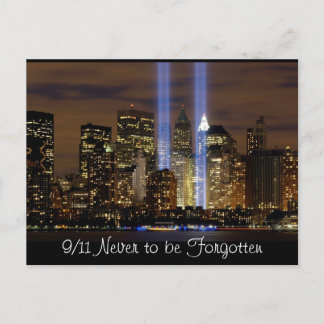 Cartão Postal "Nova Iorque" 9/11 Homenagem com Cartão-Postal Luz