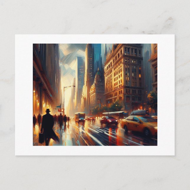 Cartão Postal Nova Iorque à Noite, (Frente)