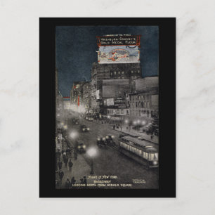 Cartão Postal Nova Iorque à noite em 1910