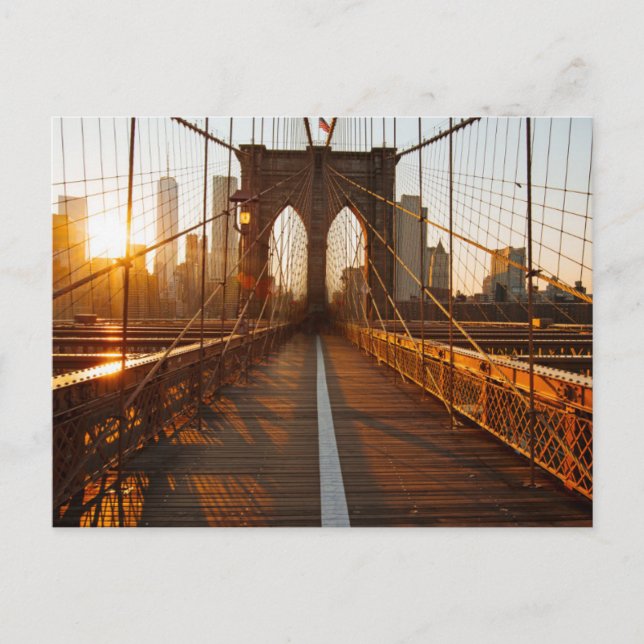 Cartão Postal Nova Iorque Brooklyn Bridge Sunrise (Frente)
